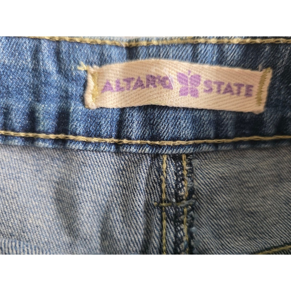 Altar‎ State Womens Denim Shorts Crochet Lace Distressed Blue Size 25 - Picture 5 of 7